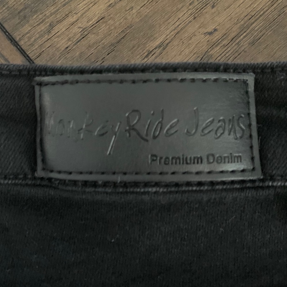 Monkey Ride Black Skinny Ripped Knee Jeans - Picture 8 of 10